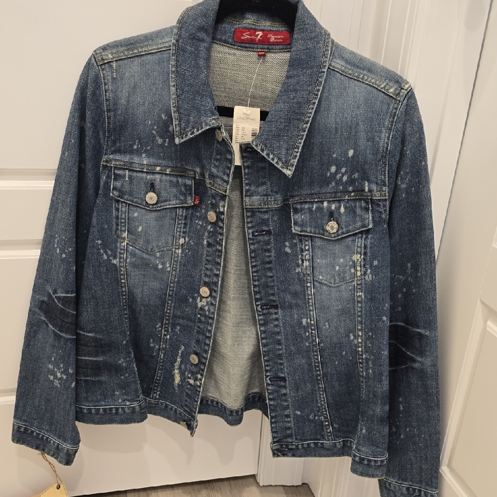 NWT VINTAGE Seven7 Blue Jean Jacket SIZE 14/16 - Picture 1 of 6